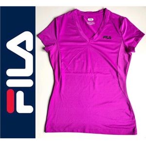 FILA Sport Active Shirt V Neck Small Purple Women’s